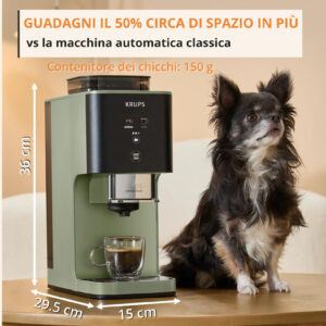 Krups SA401L Macchina da Caffè Automatica Espresso 15 bar Macinatore Integrato 1,8 L Verde Lichen 6 4 5
