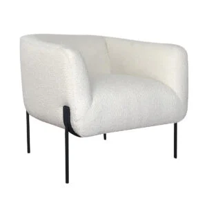 Poltrona Bizzotto Claudine Bianco Bouclé