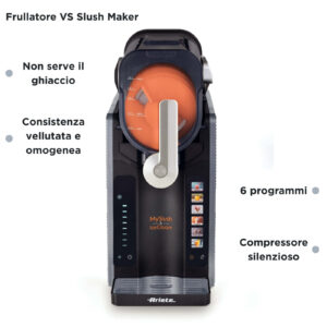 Ariete 655 MySlush & IceCream Macchina per Granite Gelati e Frozen Drink 2,6L 6 Programmi Senza Ghiaccio 200W 8 6 10