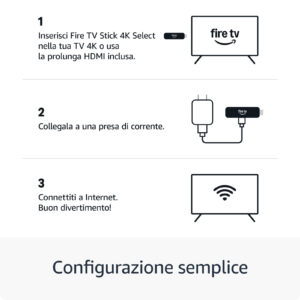 Amazon Fire TV Stick 4K Select Dongle Smart TV 4K Ultra HD HDR10+ Dolby Vision Wi-Fi 5 Alexa Nero 8 6 21