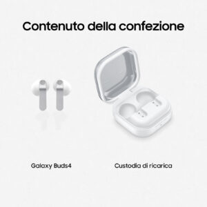 Samsung Galaxy Buds4 Auricolari Bluetooth TWS In-Ear ANC Audio 360° Galaxy AI Bianchi IP54 9 7 27