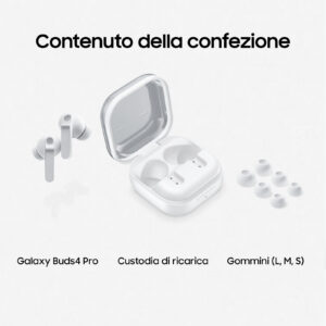 Samsung Galaxy Buds4 Pro Auricolari TWS In-Ear ANC Bianco Bluetooth 6.1 IP57 Audio 360° 30h SM-R640NZWAITV 9 7 28