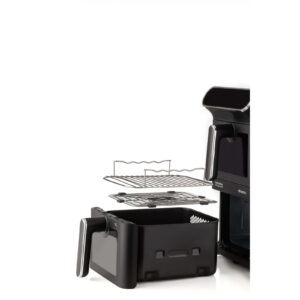 Ariete 4640 Friggitrice ad Aria Doppia Verticale 11L 2460W 2 Cestelli Sync Dual 6 Programmi Grill 200°C Nero 9 7 6