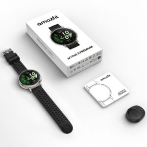 Amazfit Active 3 Premium Smartwatch GPS 1,32" AMOLED Vetro Zaffiro 5 ATM NFC Batteria 12gg Cassa Oro Cinturino Nero 9 7 69