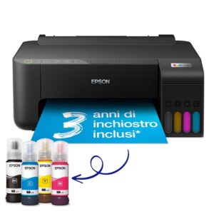 Epson Stampante Inkjet A Colori EcoTank ET-1810 A4 Serbatoio Ricaricabile Wi-Fi Wi-Fi Direct 33 ppm Nero