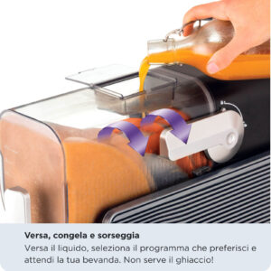 Ariete 655 MySlush & IceCream Macchina per Granite Gelati e Frozen Drink 2,6L 6 Programmi Senza Ghiaccio 200W 10 8 4