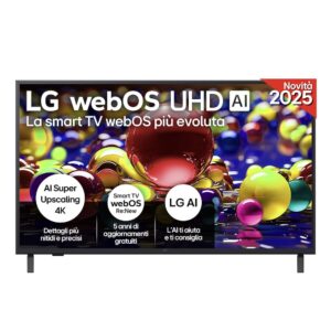 Lg 43UA74006LB Smart TV 43 Pollici 4K LED WebOS 25 HDR10 Wi-Fi DVB-T2 3 HDMI