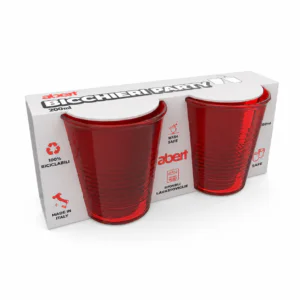 SET 2 BICCHIERI IN PS PARTY 33CL ROSSO
