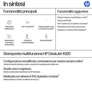 HP DeskJet 4320 Wireless All-in-One Colore Stampante, Instant Ink 3 aa126f30 5159 4b5a 807d 8ad5b2770bd8