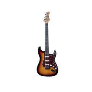 Eko ST-100 Sunburst Chitarra Elettrica Corpo Pioppo Manico Acero 3 Single Coil Tremolo 22 Tasti Nera