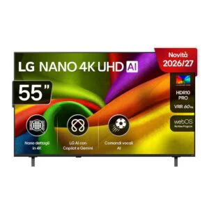 TV 55 pollici LG 55NU850B6LA.API Smart TV 4K UHD AI con Nano Detail Enhancer e webOS Multi AI