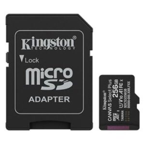 Kingston SDCS3/256GB Scheda MicroSDXC 256GB Classe 10 UHS-I U1 V10 A1 con Adattatore