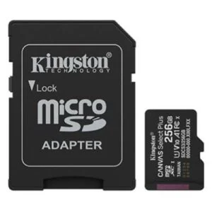 Kingston SDCS3/256GB Scheda MicroSDXC 256GB Classe 10 UHS-I U1 V10 A1 con Adattatore