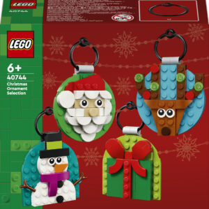 LEGO 40744 Selezione di Decorazioni di Natale, Gioco con 4 Addobbi da Appendere, Regalo Natalizio Bambine e Bambini 6+ Anni