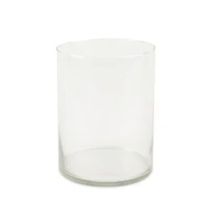 VASO CILINDRICO IN VETRO TRASPARENTE D19XH25CM