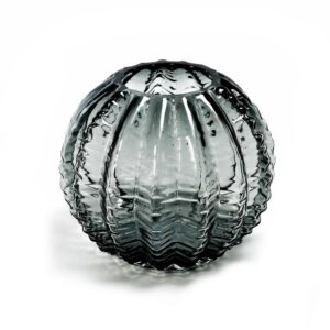 VASO IN VETRO ROTONDO FUME' D.17XH.15.5CM