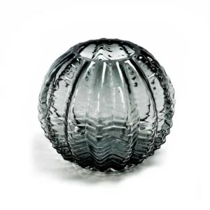 VASO IN VETRO ROTONDO FUME' D.17XH.15.5CM