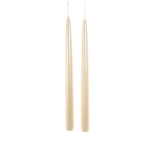 COPPIA CANDELE A STELO LUCIDE MADRE PERLA 25CM