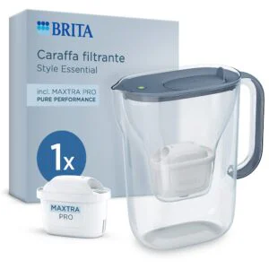 Caraffa filtrante Brita Style Essential Blu pietra 2,4L con filtro MAXTRA PRO