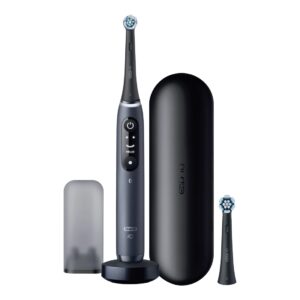 Oral-B iO Series 6 Spazzolino Elettrico Nero con 2 Testine di Ricambio e Custodia da Viaggio