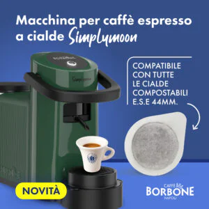 Macchina per caffè a cialde Caffè Borbone Simplymoon Macchina da Caffè a Cialde ESE 44mm – Multifunzione per Espresso, Infusi e Bevande Calde, Pressione 15 bar, Serbatoio 0.9L - Verde 4 b2c72c1b 1cc6 4e60 bed4 0bf6ec639036