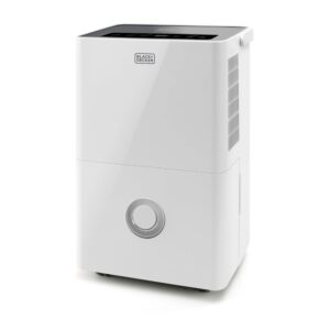 BLACK+DECKER BXDH20E Deumidificatore e Purificatore d'Aria 20 L/giorno con Filtro HEPA13, Serbatoio 4 L, Programmabile 24h, Ruote, Bianco