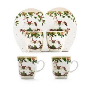 SET 2 TAZZINE DA CAFFE' IN PORCELLANA 80ML NATALE