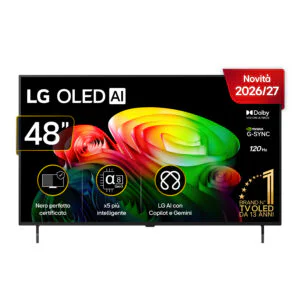 LG OLED AI 48'' Serie B6 OLED48B65LA Smart TV 4K UHD con Processore α8 Gen3, Dolby Vision, 120Hz, G-Sync, webOS 26