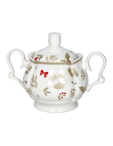 Zuccheriera Natalizia Treschic BRANDANI in Porcellana New Bone China 14cm