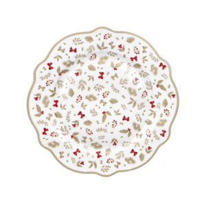 Piatto Panettone Natalizio Treschic BRANDANI in Porcellana New Bone China 31cm