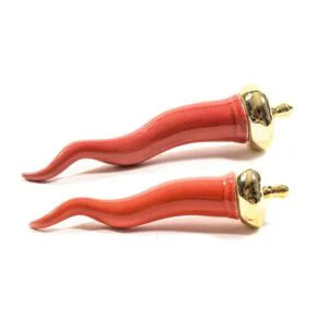 CORNETTO ROSSO IN PORCELLANA D.4XH.16CM ASSORTITO