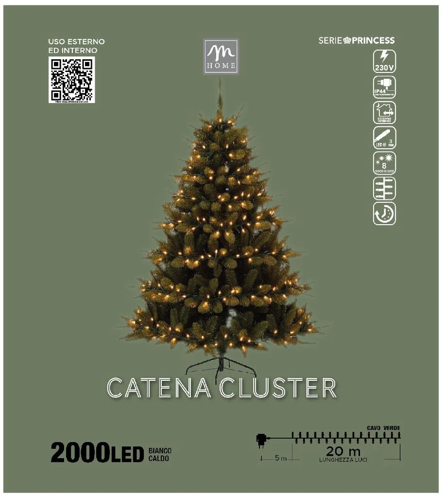 filo luci Natale,2000 luci,minilucciole,bianco caldo,filo verde,luci natalizie,decorazione albero