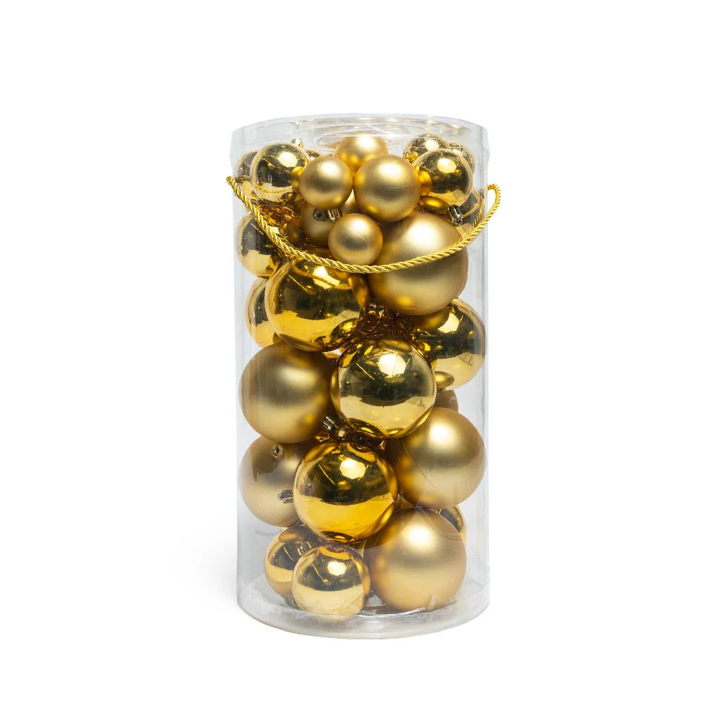 palline Natale,set 50 pezzi,dorate,plastica,misure miste,decorazione albero,addobbi natalizi,palline oro