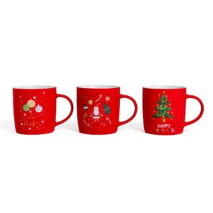 TAZZA ROSSA IN PORCELLANA FLOCCATA 390ML DESIGN AS