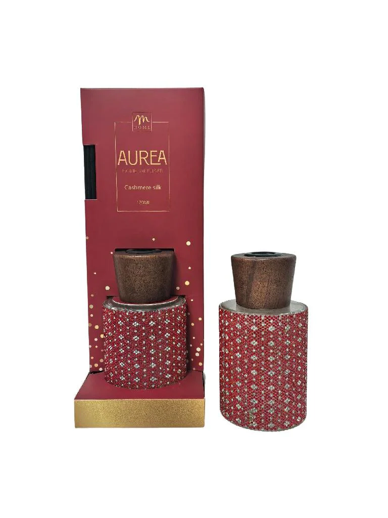 diffusore Aurea,strass rosso,120 ml,seta,cashmere,profumatore ambiente,profumo casa,decorazione,idea regalo