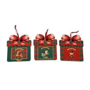 PENDENTE NATALE CERAMICA 18X21XH.0.8CM ASSORTITI