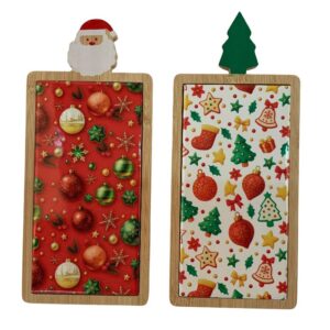 TAGLIERE NATALIZIO LEGNO CERAMICA 28X12CM ASS.