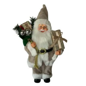 BABBO NATALE  IN PLASTICA E TESSUTO  20X10XH.30CM