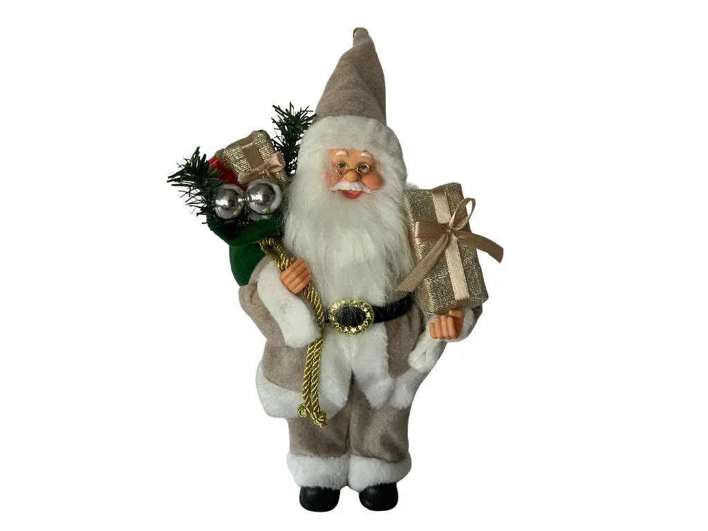 Babbo Natale,plastica,tessuto,30 cm,decorazione Natale,personaggio natalizio,addobbo casa,soprammobile