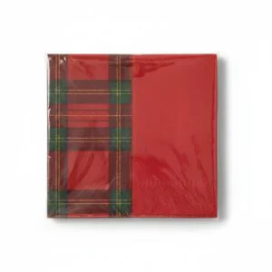 CONFEZIONE 20 TOVAGLIOLI 33X33CM NATALE TARTAN ASS