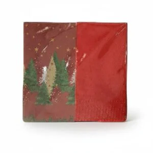 CONFEZIONE 20 TOVAGLIOLI 33X33CM NATALE ALBERI ASS