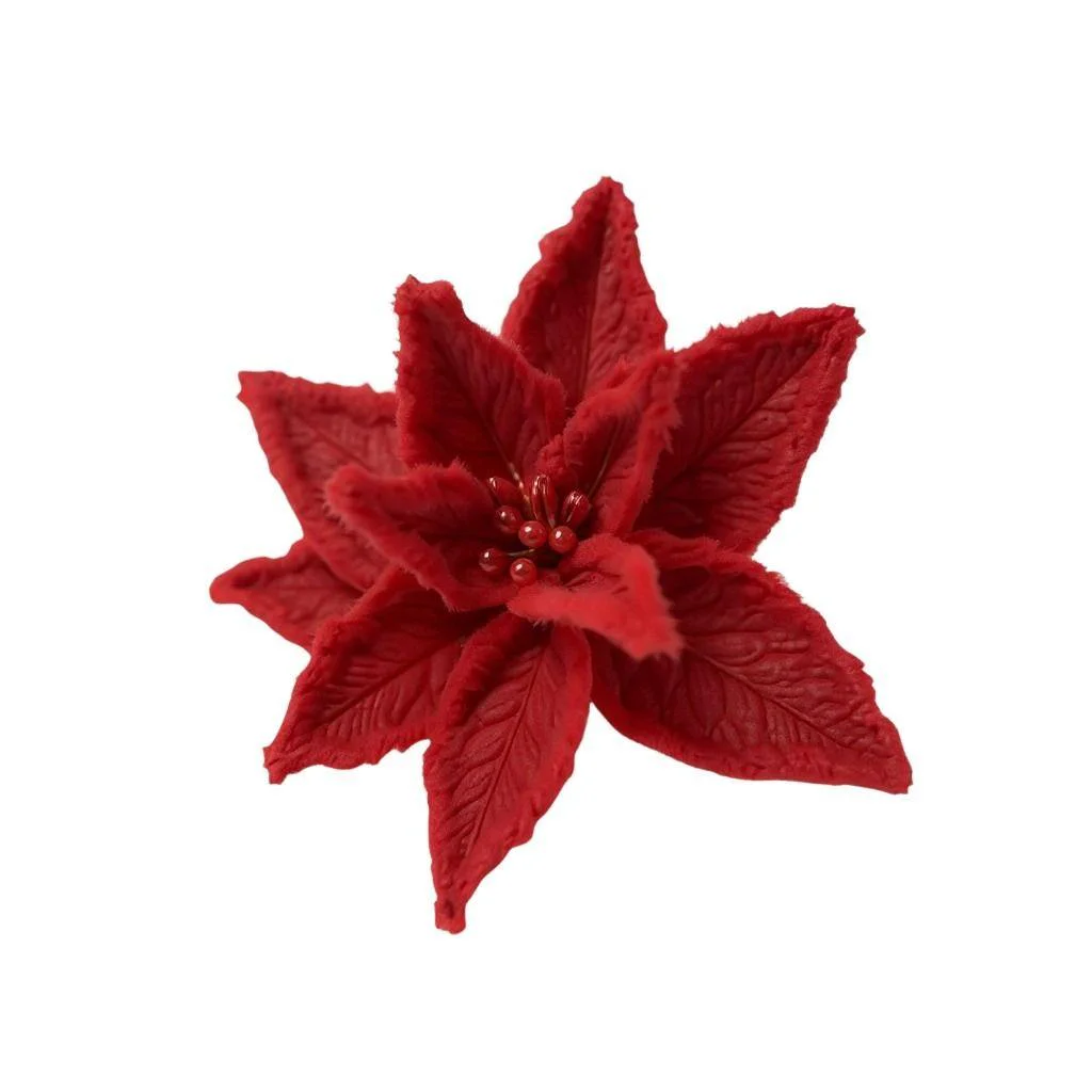 fiore Natale,fiore rosso,bacche,tessuto,40 cm,decorazione natalizia,addobbo Natale,composizione floreale