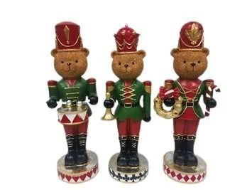 orso soldatino,poliresina,32 cm,decorazione Natale,orsetto,soldatino,addobbo natalizio,soprammobile