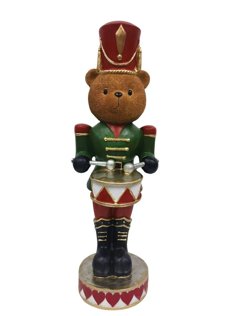 orso soldatino,poliresina,decorazione Natale,orsetto,soldatino Natale,addobbo natalizio,personaggio decorativo,Natale