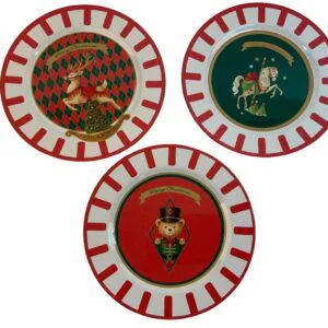SOTTOPIATTO DECORO NATALE RIGHE ROSSE PLAST. 33CM