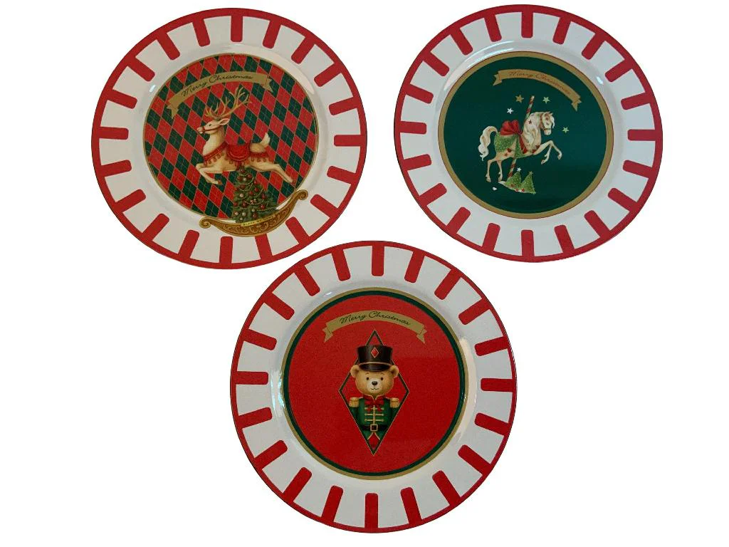 sottopiatto Natale,righe rosse,plastica,33 cm,decorazione tavola,sottopiatto natalizio,addobbo