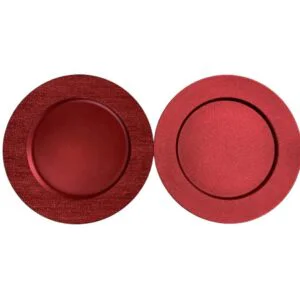 SOTTOPIATTO RIGHE SATINATO ROSSO PLASTICA D33CM AS