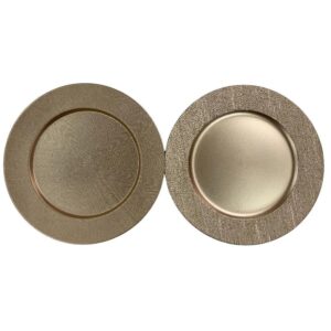 SOTTOPIATTO RIGHE SATINATO ORO PLASTICA D33CM AS