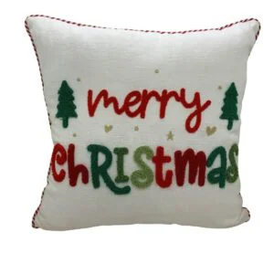 CUSCINO SCRITTA "MERRY CHRISTMAS" 45X45CM