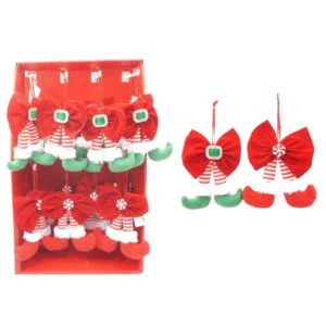 PENDENTE FIOCCO IN TESSUTO GAMBE ELFO 12X3XH.15CM